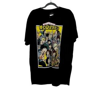 NWTs My Hero Academia Funimation Size XL Black/Yellow Cotton Graphic T -Shirt